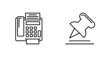 Fax Machine and Pin Icon vector