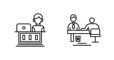 Employee and Evaluating work Icon vector