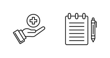 Care and Notepad Icon vector