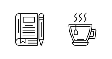 Tea and Diary Icon vector