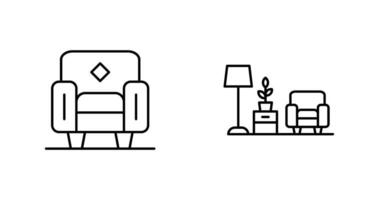 Armchair and Living Room Icon vector