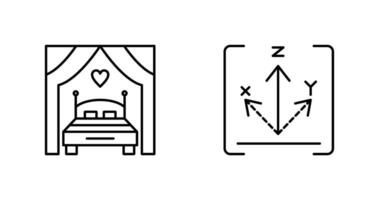 cama y eje icono vector