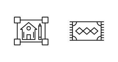 blueprint and rug Icon vector