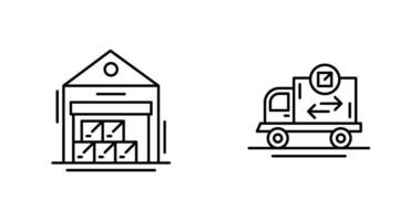 stock and delivery truck  Icon vector