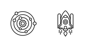 solar systems and space shuttle Icon vector