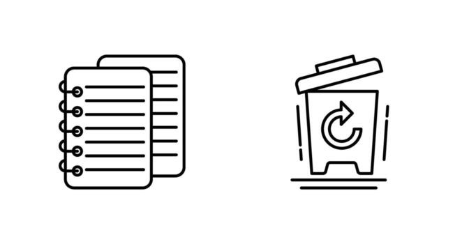 notes and bin Icon vector
