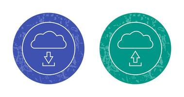 download from cloud upload to cloud  Icon vector