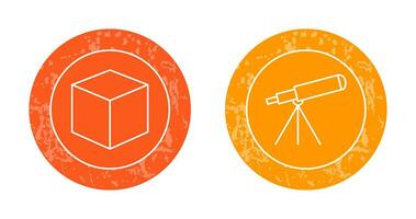 cubic design and telescope Icon vector