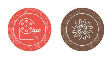 video reel and flower Icon vector