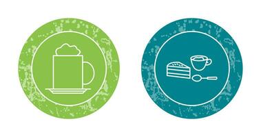 capppucino and coffee served  Icon vector