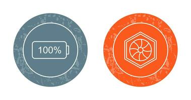 full battery and hexagonal diaphram Icon vector