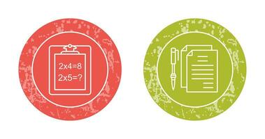 Solving Question and Document and Pen Icon vector