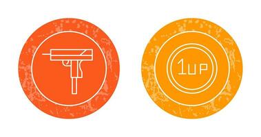 Gun and 1UP Icon vector