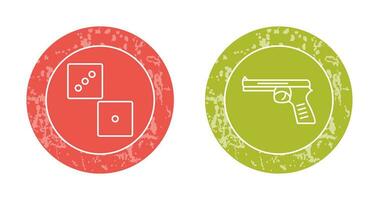 Dice and Pistol Icon vector