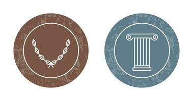 Leaves Wreath and Pillar Icon vector