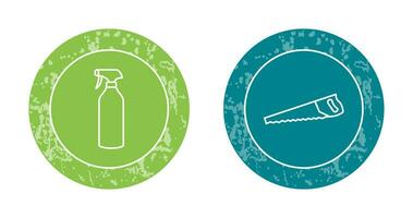 Spray bottle and Handsaw Icon vector