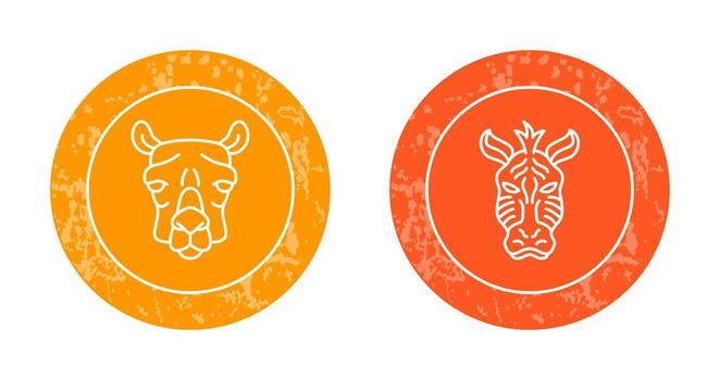 Camel and Zebra Icon vector
