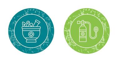 Herb and Oxygen Tank Icon vector