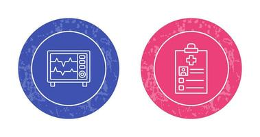 Heart Rate Moniter and Record Icon vector