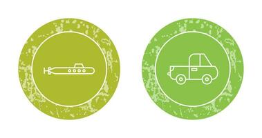 Submarine and Pickup Icon vector