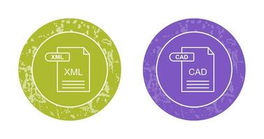 XML and CAD Icon vector