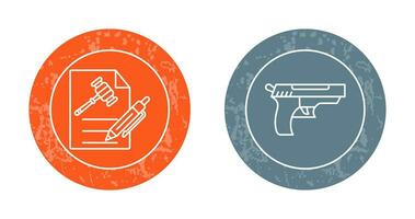 File and Gun Icon vector