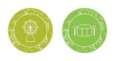 Ferris Wheel and Drum Icon vector