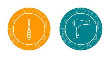 Nail File and Hair Dryer Icon vector