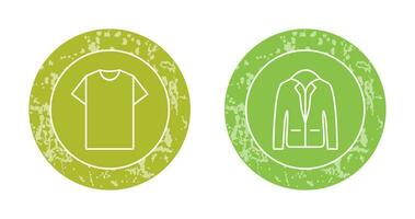 Plain T Shirt and Stylish Jacket Icon vector