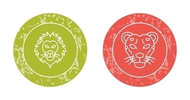 Lion and Cheetah Icon vector