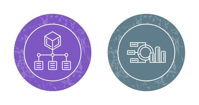 tarta gráfico y distribución icono vector