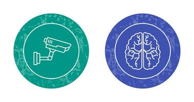 Security Camera and Brain Icon vector