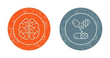 Brain and Capsule Icon vector