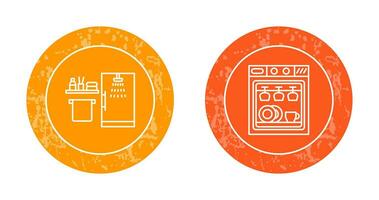Shower and Dishwasher Icon vector