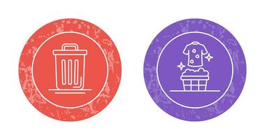 Trash Can and Laundary Icon vector