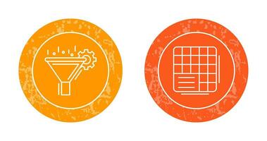 Filtering and Table Data Icon vector