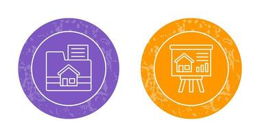 Folder and Presentation Icon vector