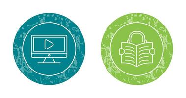 Video Lesson and Reading Icon vector