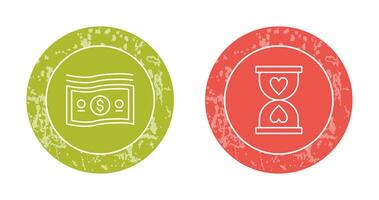 Dollar and Hourglass Icon vector