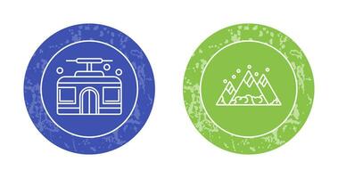 Mountain and Cable Car Icon vector