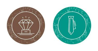 Diamond and Tie Icon vector