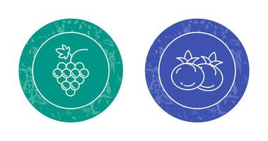 Grapes and Tomato Icon vector