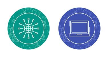 Networking and Laptop Icon vector
