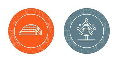 Igloo and Pine Tree Icon vector
