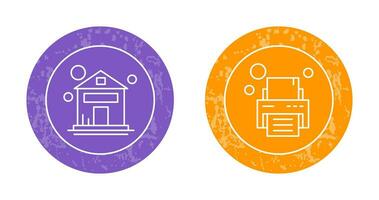 House and Printer Icon vector