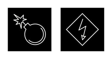 danger of explosion and high voltages  Icon vector