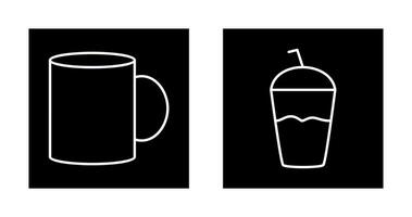 Coffee mug and Frappe Icon vector