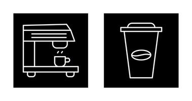 café máquina y café taza icono vector