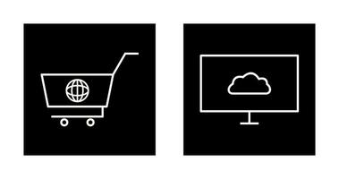 global shopping and cloud sysytem  Icon vector