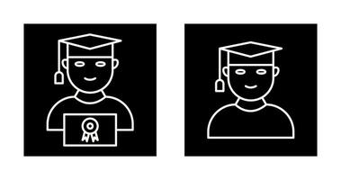 Student Holding Degree and Male Graduate Icon vector